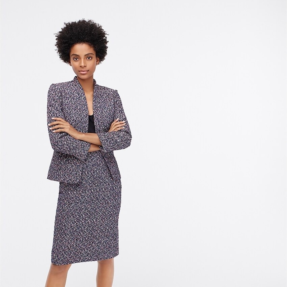 J. Crew Tweed Suit Skirt “Pink Confetti” SZ 16
